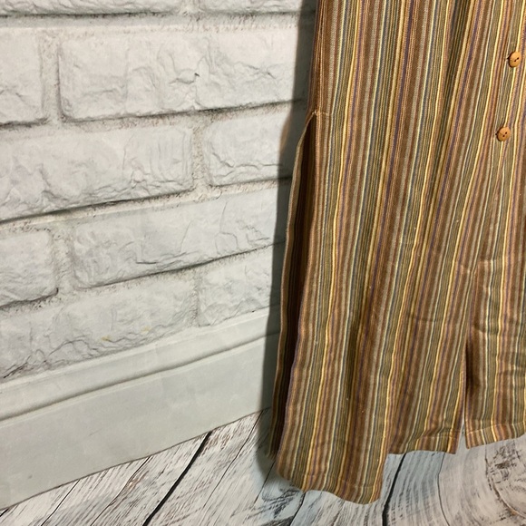 Vintage Tristan & Iseut Linen Long Summer button Dress Made in Canada 9(4-6) - Picture 6 of 9